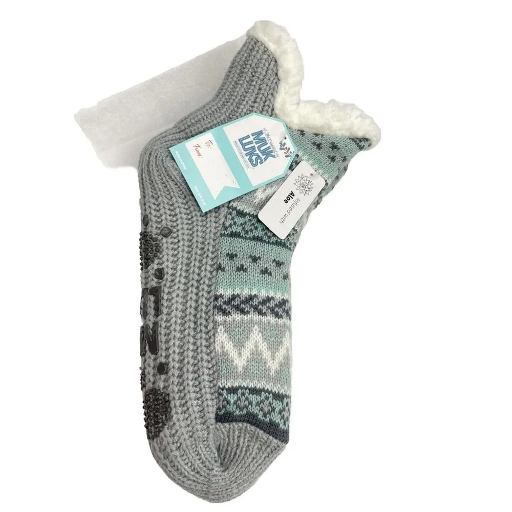 MUK LUKS  Aloe Infused Slipper Socks Women’s Size  S/M 6-8 Cozy & Warn